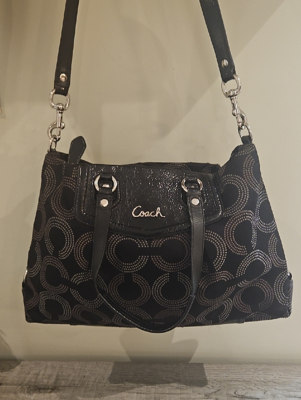 Coach Ashley Dotted Op Art Satchel.